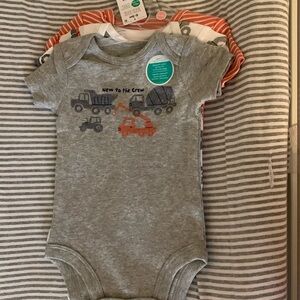 Carters baby boy construction onesies -3 pack